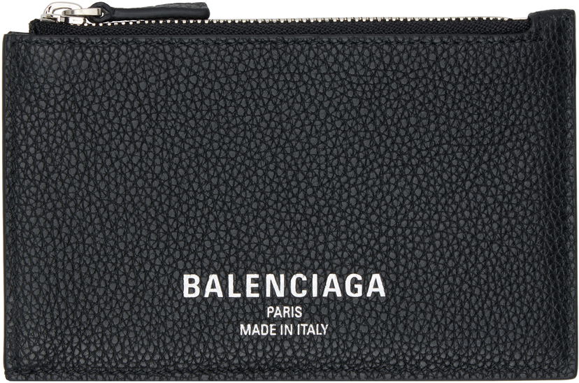 Denarnica Balenciaga Grained Leather Card Holder Črna | 806639 2ABDD