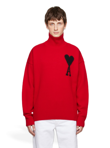Pleteni pulover AMI Turtleneck Rdeča | UKS402.018
