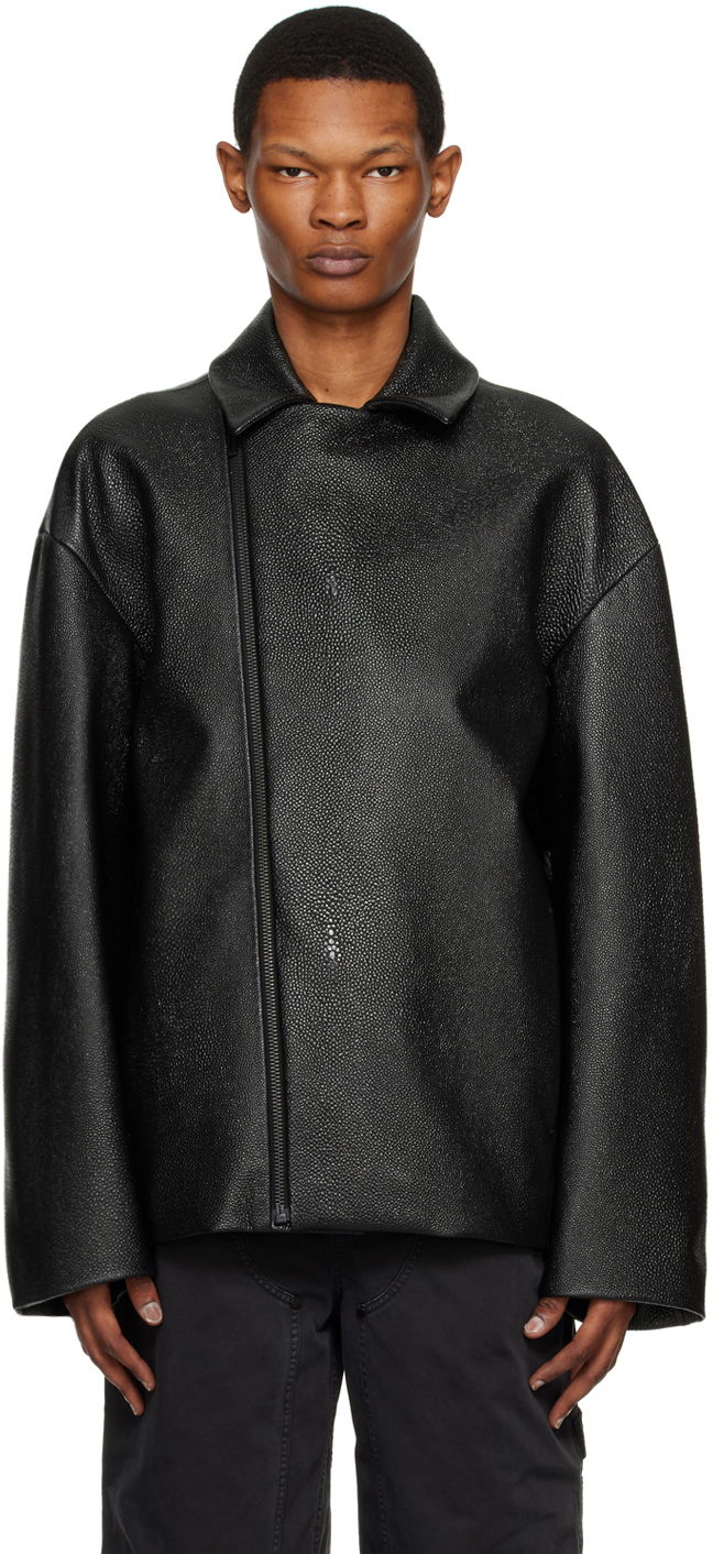Jakna 032C Diamond Leather Jacket Črna | SS23-L-4010
