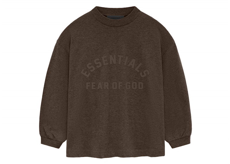 Pleteni pulover Fear of God Fear of God Essentials Core Collection Kids Long Sleeve T-Shirt Rjava | 785SU241022K