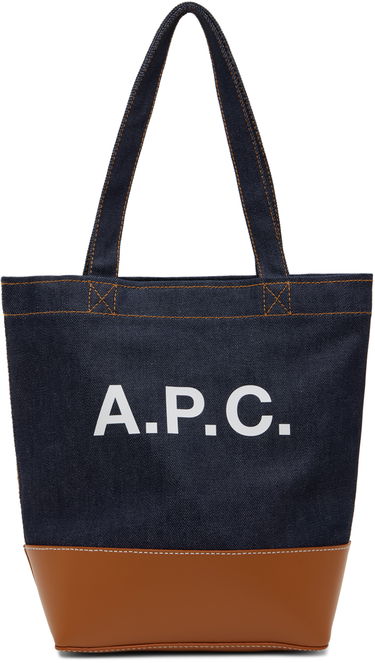 Nahrbtniki in torbe A.P.C. Navy & Tan Small Axel Tote Črna | CODDP-M61568, 0