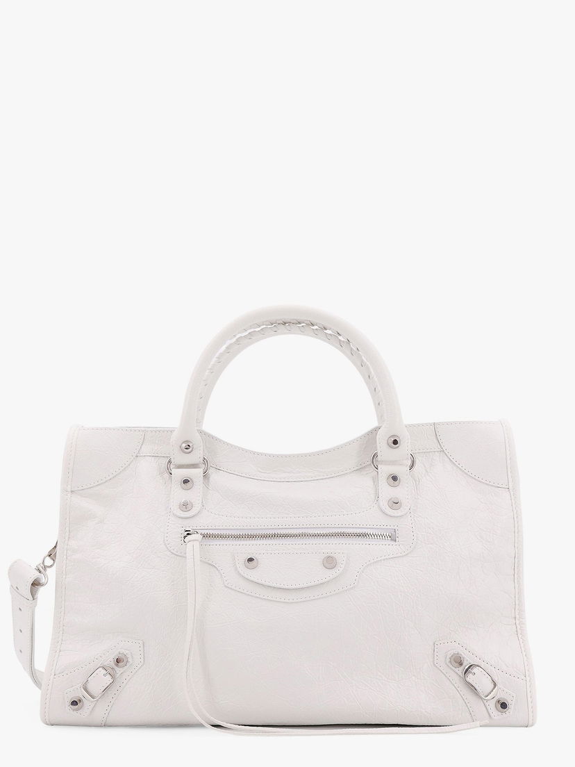 Torbica Balenciaga White Leather City Media Bag Bela | 8230582AA9S9104