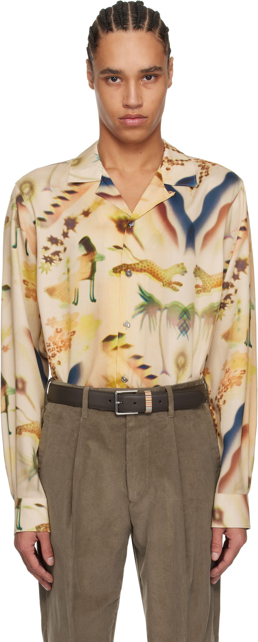 Srajce Paul Smith Paul Smith Lumiere Print Shirt Bež | M1R-387Z-P02576-60