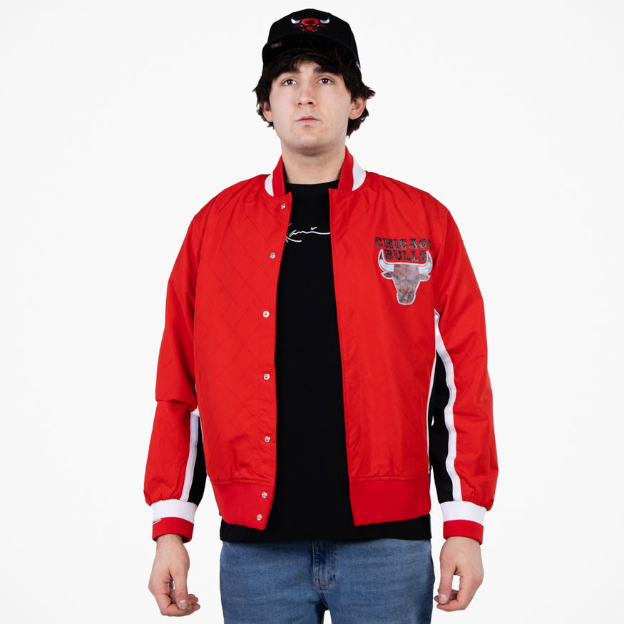 Bomber jakna Mitchell & Ness 75th Anniversary Warm Up Jacket Chicago Bulls Rdeča | OJBF1201-CBUYYPPPRED1, 0