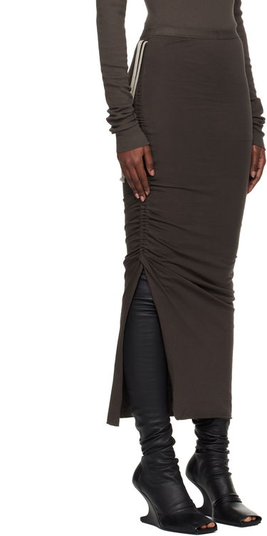 Krila Rick Owens DRKSHDW Concordians Soft Edfu Midi Skirt Rjava | DS02E7335 RN, 1