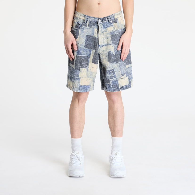 Kratke hlače Pleasures Pleasures Boro Baggy Denim Shorts Modra | P25SP032 INDIGO