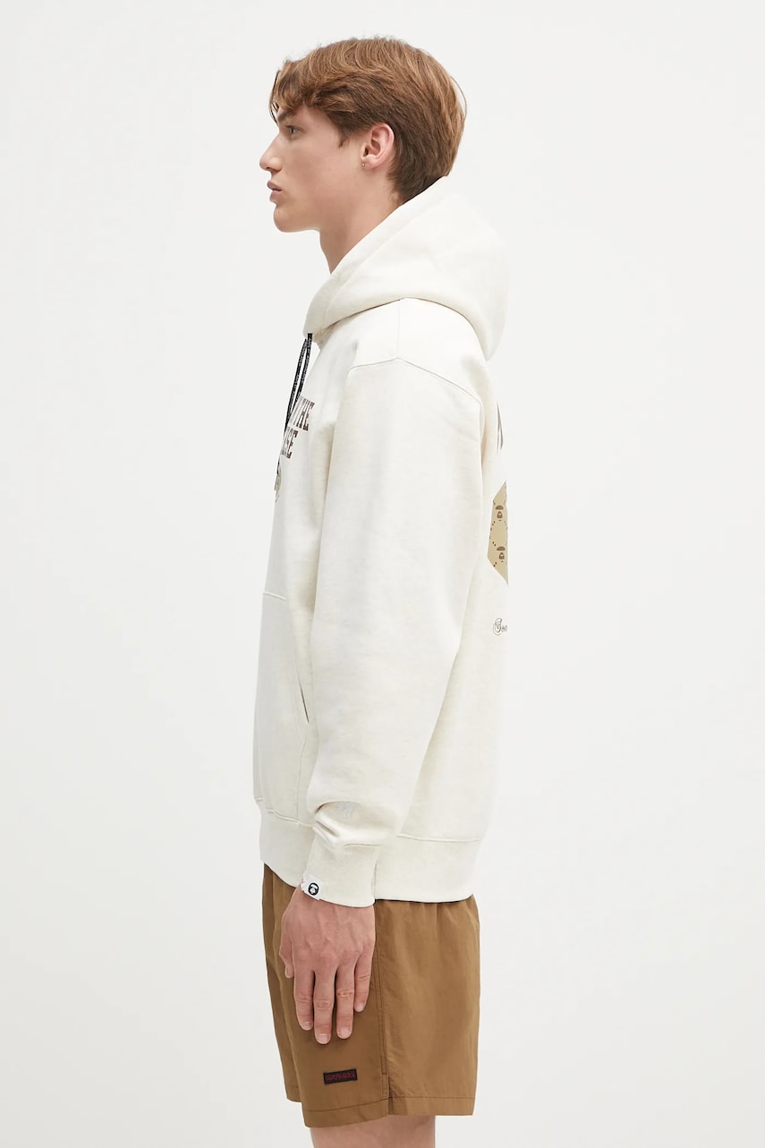 Pulover AAPE by A Bathing Ape AAPE Basic Hoodie with Print Bela | AAPSWMB342XAN, 1