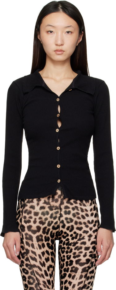 Srajce Baserange Baserange Iso Ribbed Knit Top Črna | TTIS-RCR-AU25, 0