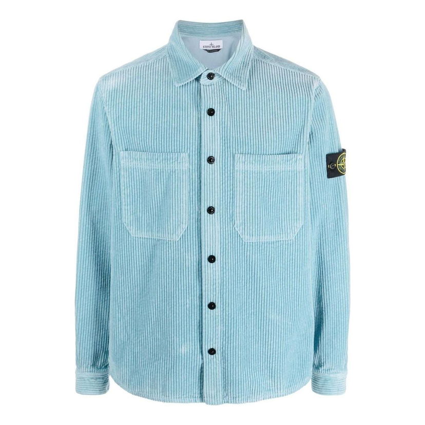 Srajce Stone Island Corduroy Overshirt Modra | 791511311-V0041