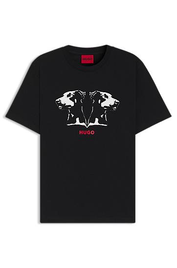 Majica BOSS HUGO Dobermann Print T-Shirt Črna | 50542734
