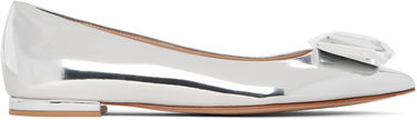 Superge in čevlji Gianvito Rossi Metallic Crystal-Embellished Jaipur Ballerina Flats Kovinski | G22131-05RIC-MET, 0