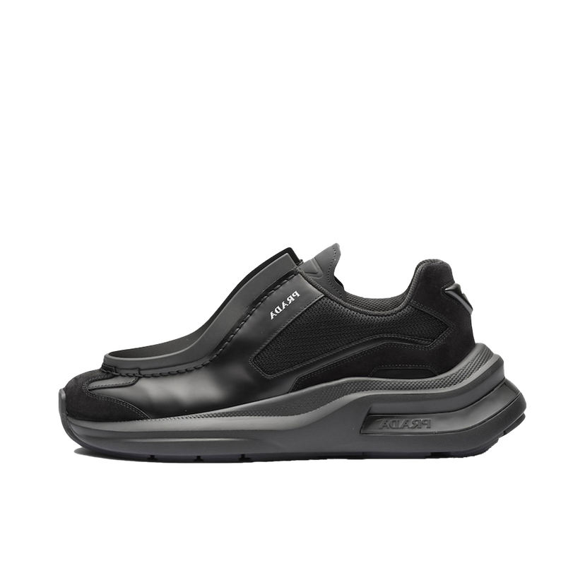 Superge in čevlji Prada Brushed Leath Bike Fabric Suede "Black" Črna | 2EG424_3C37_F0002