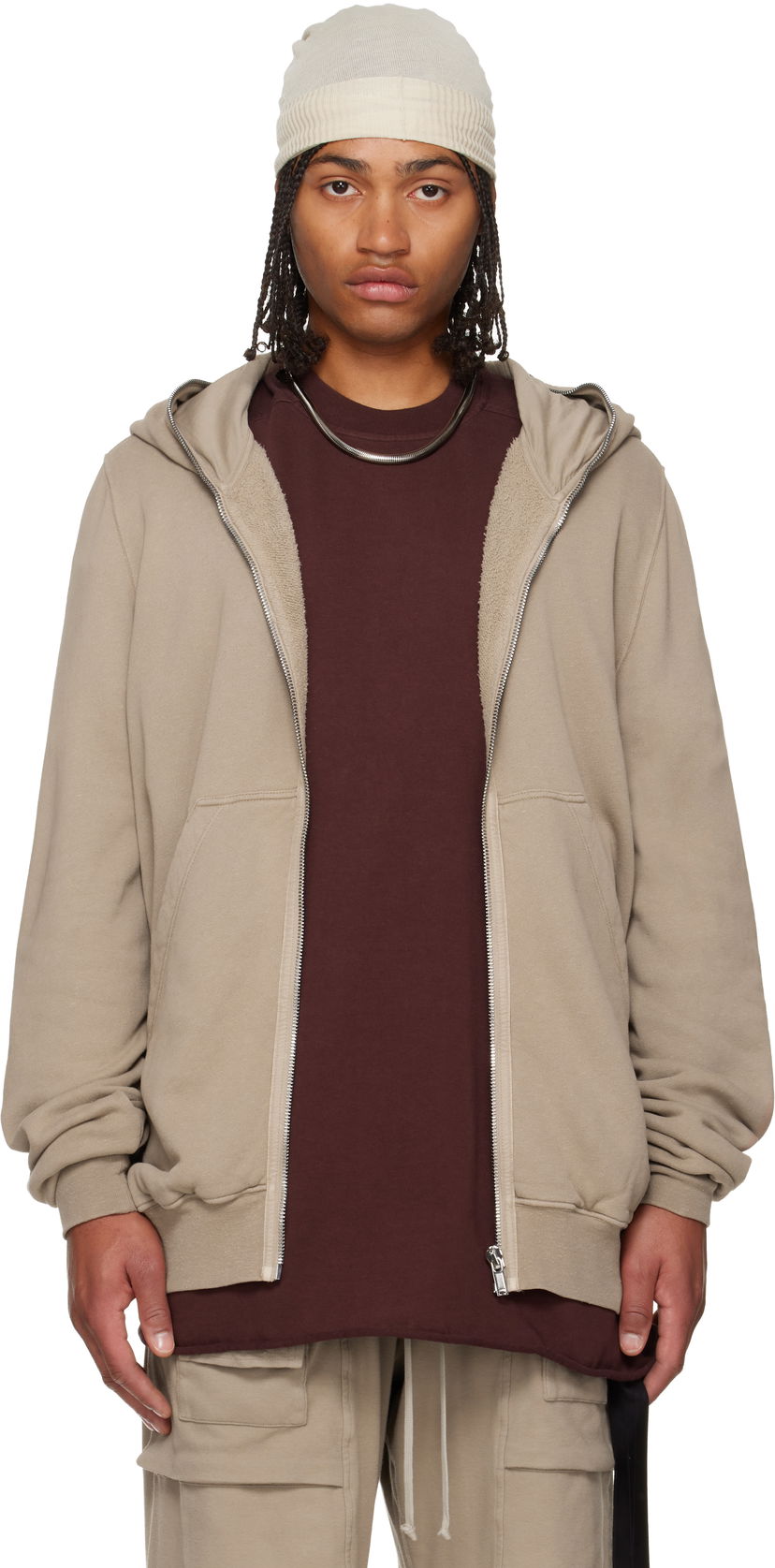 Pulover Rick Owens DRKSHDW Concordians Jumbo Hoodie Bež | DU02E7283 FSL