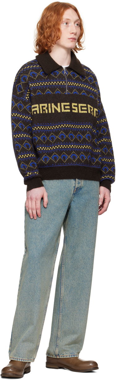 Pleteni pulover Marine Serre Marine Serre Jacquard Knit Sweater Rjava | MTK022A CKNI0532, 3