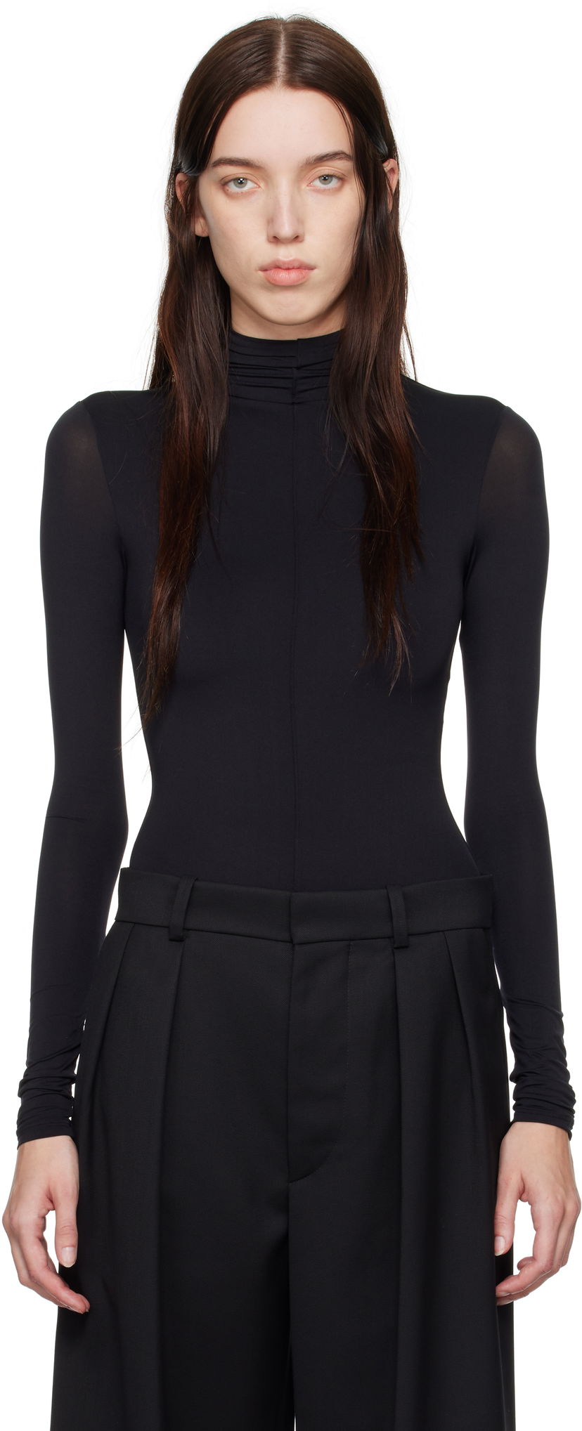 Bodi WARDROBE.NYC Long Sleeve Bodysuit Črna | W1086R18JE