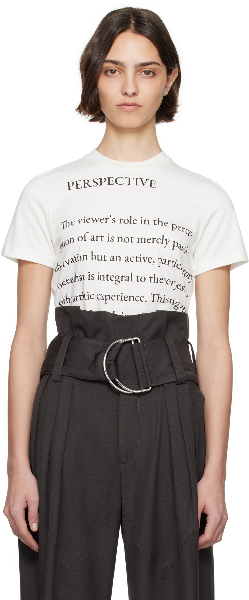 Majica JW Anderson JW Anderson Text Print T-Shirt Bela | JT0294-PG1510