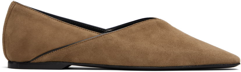 Oblačila TOTEME TOTEME Everyday Suede Ballerina Flats Rjava | 253-WAS2759-LE0071
