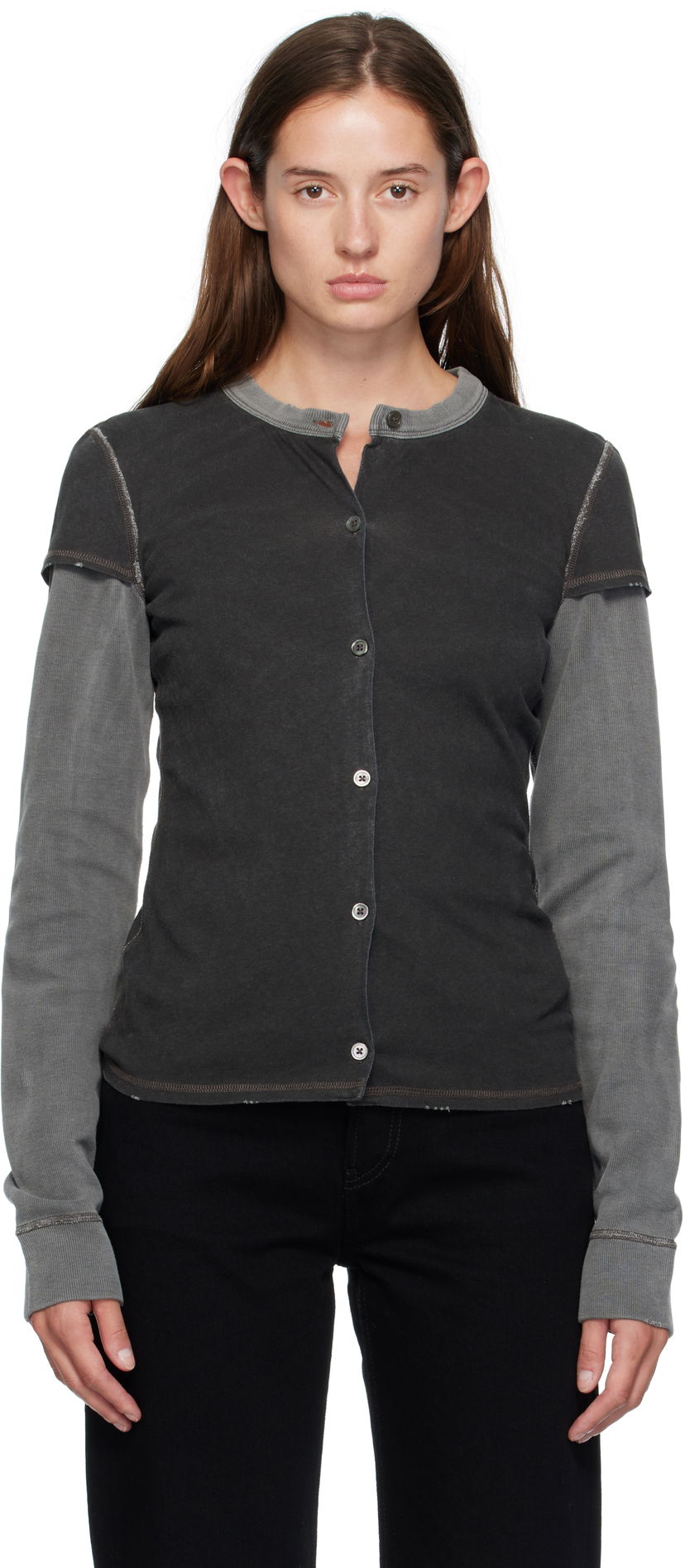 Pleteni pulover OUR LEGACY Our Legacy Heat Long Sleeve Cardigan Siva | W4256HF