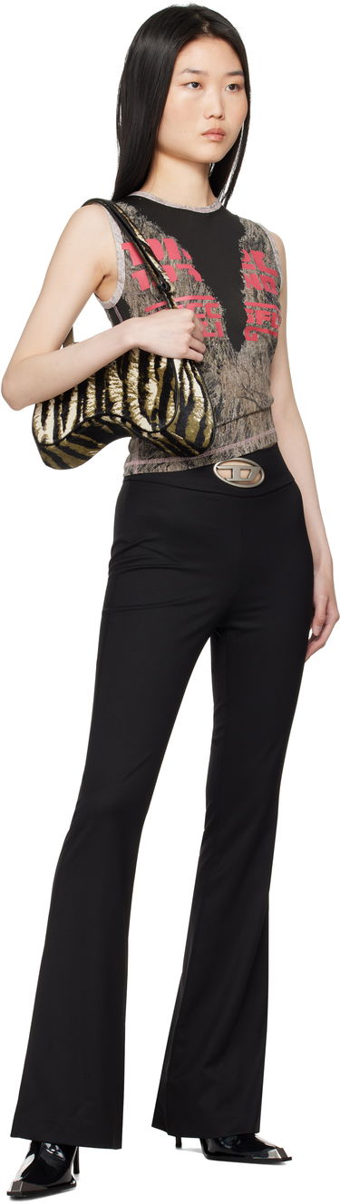 Hlače Diesel Black P-Erseus Flare Trousers Črna | A14390 0PHAL, 3