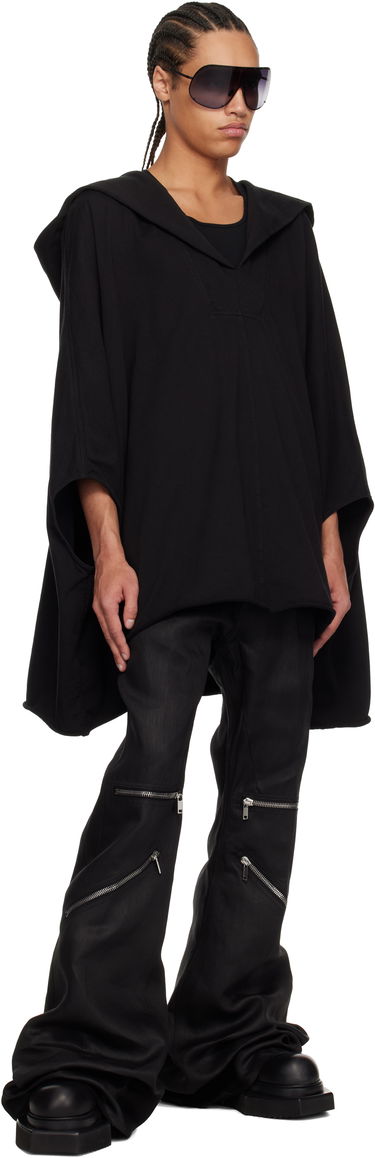 Pleteni pulover Rick Owens Rick Owens Kaftan Hoodie Črna | RR01E5505 RIG, 3