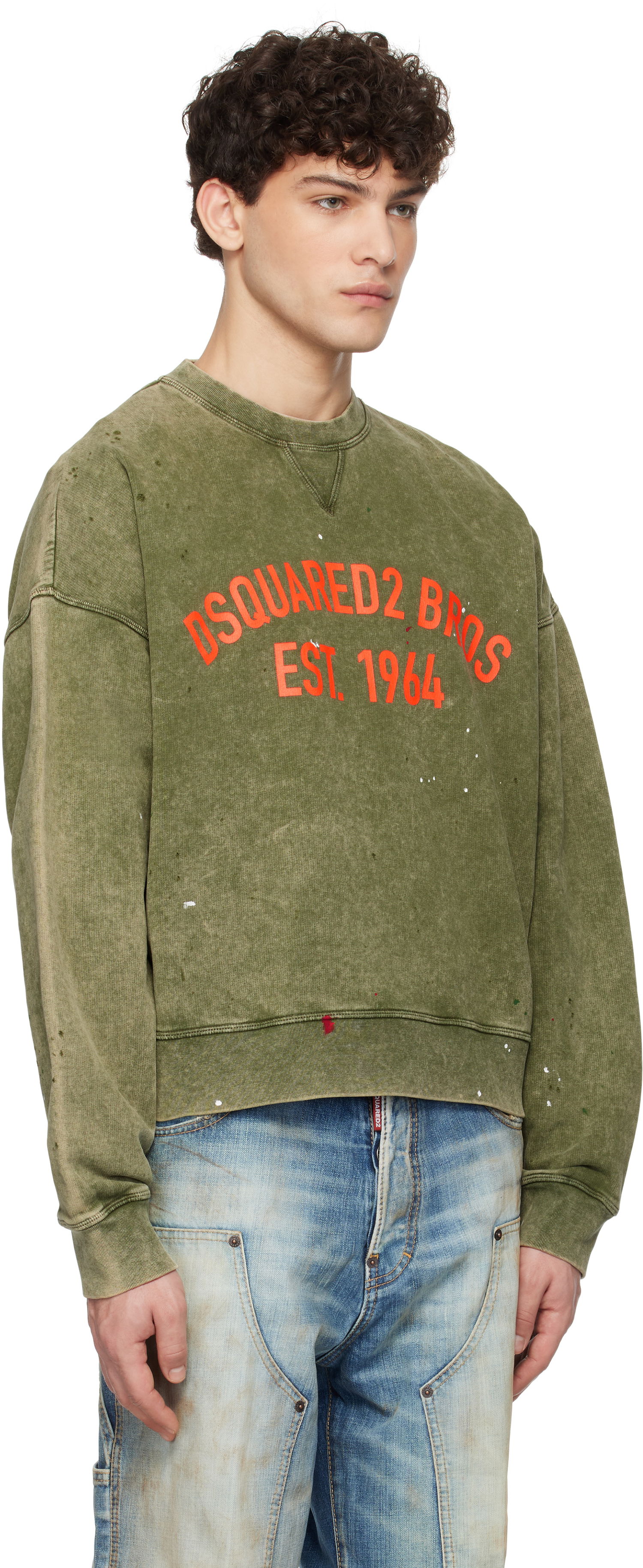 Pleteni pulover DSQUARED2 Dsquared2 Cypro Fit Sweatshirt Zelena | S74GU0847_S25030, 1