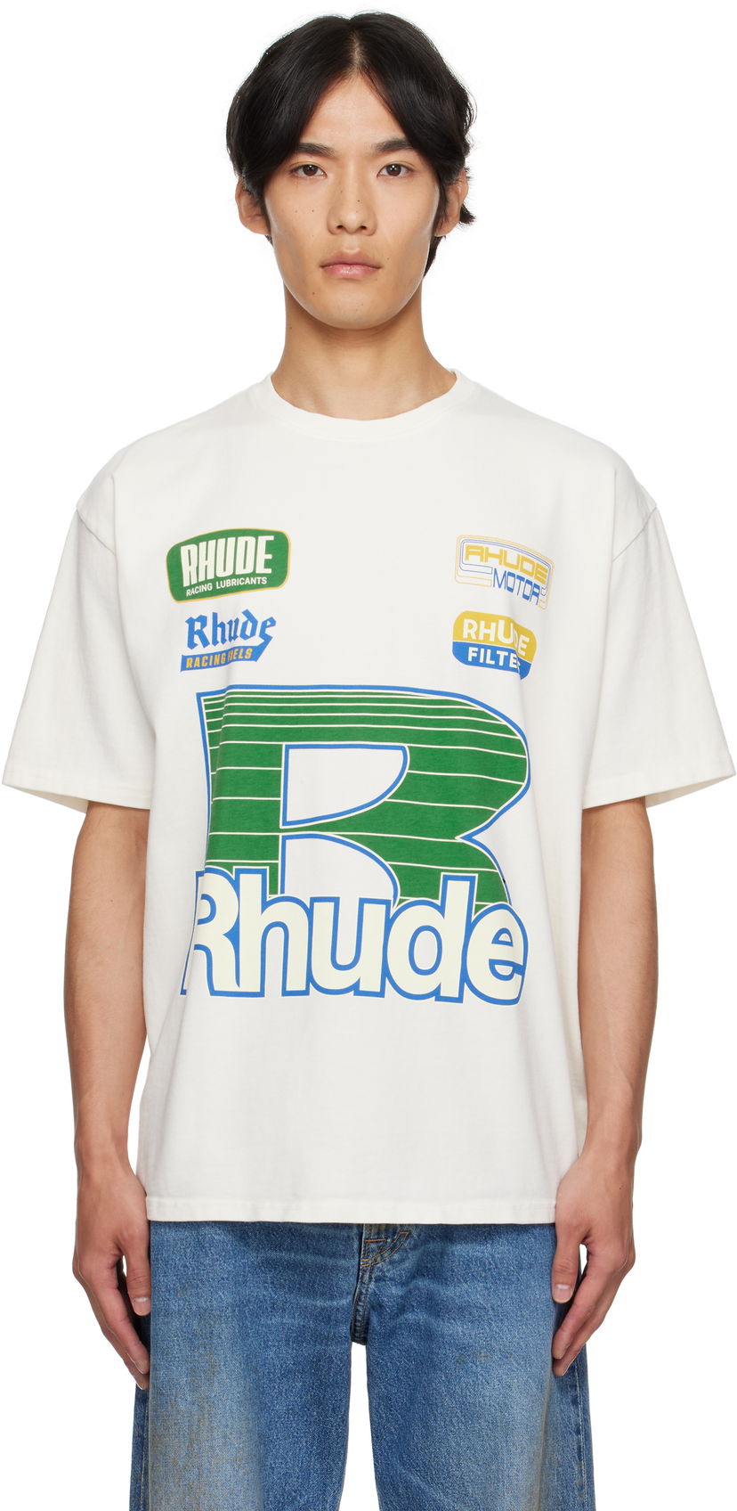 Majica Rhude Rhude Roadway Racing T-Shirt Bela | RHPF25TT11012