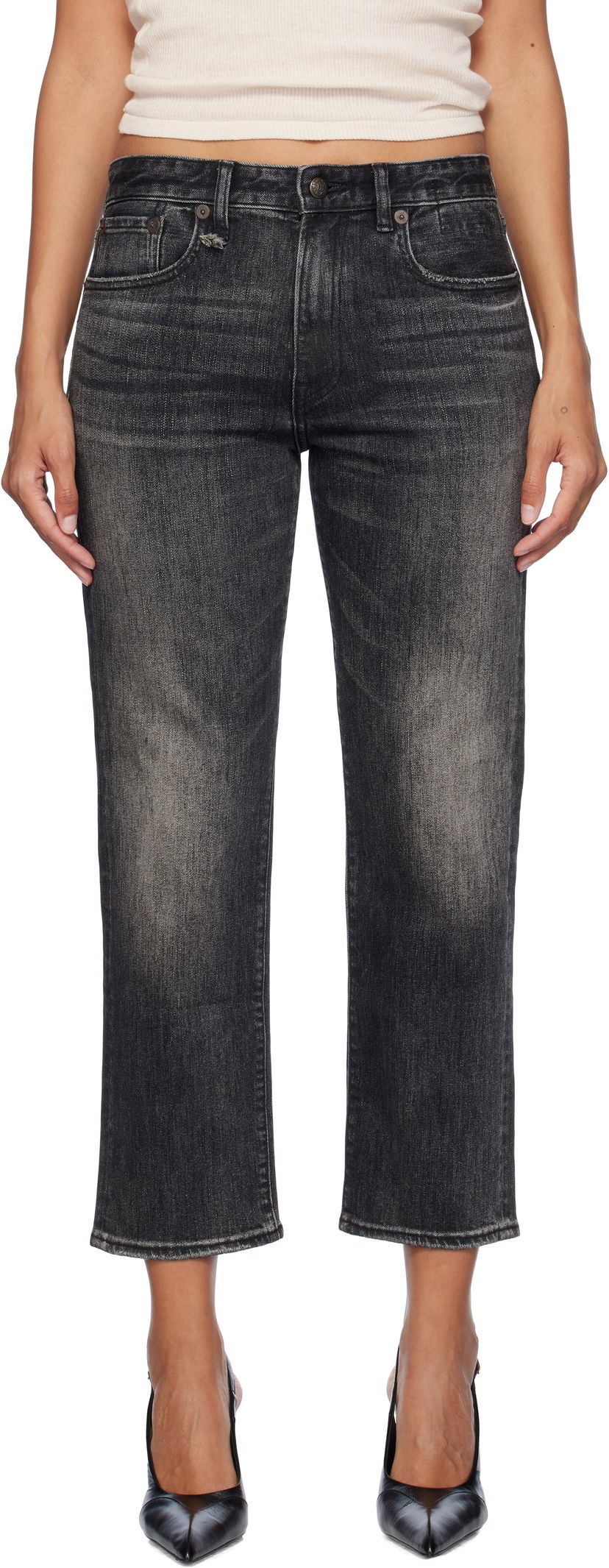 Kavbojke R13 R13 Romeo Crop Jeans Črna | R13WD103-D248A