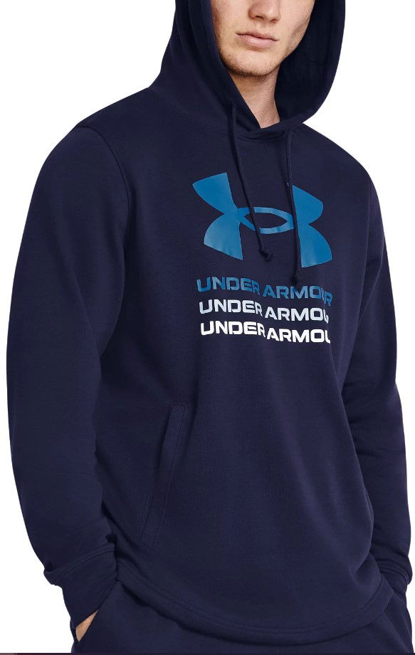 Pulover Under Armour UA Rival Terry Graphic Hood-BLU Mornarica | 1386047-410