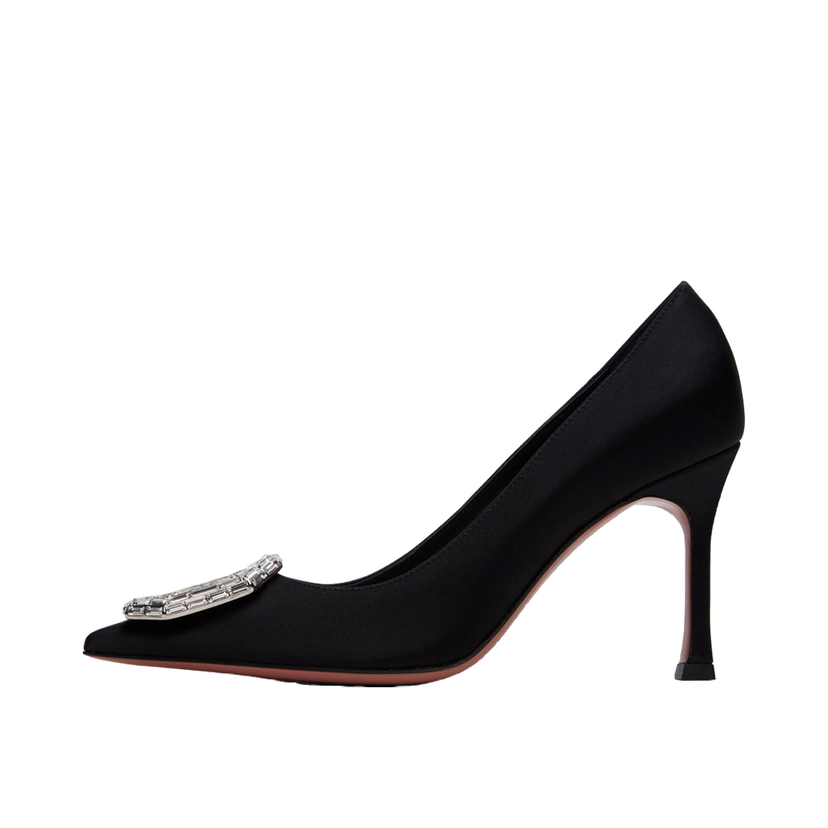 Superge in čevlji Amina Muaddi Satin Pumps With Crystal Buckle Črna | CAMELIA PUMP 90 SR SATIN