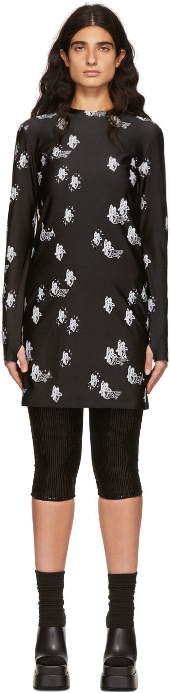 Obleke We11done We11done Artwork Mini Dress Črna | WD-TO1-22-720-W-BK