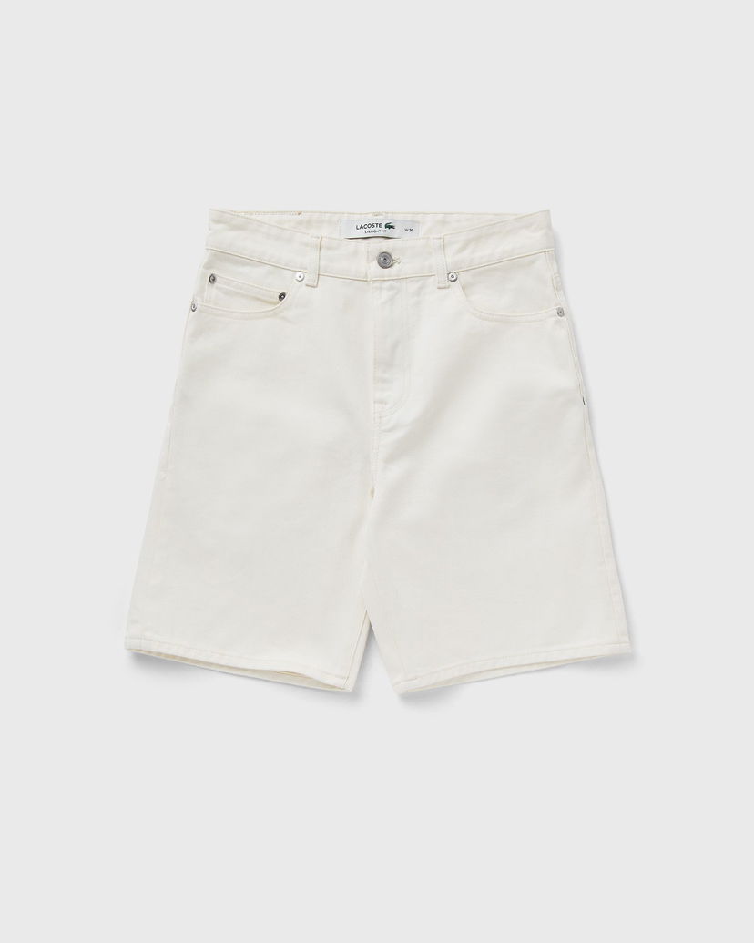 Kratke hlače Lacoste Lacoste Straight Fit Denim Bermuda Shorts Bela | FH9932-70V
