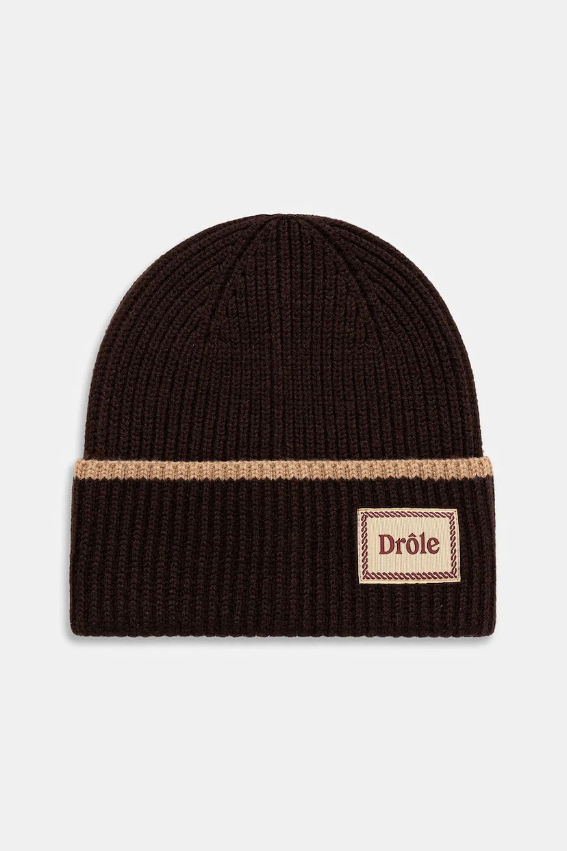 Beanie Drôle de Monsieur Drôle de Monsieur Le Bonnet Ribbed Knit Beanie Rjava | I.BN104.WO007