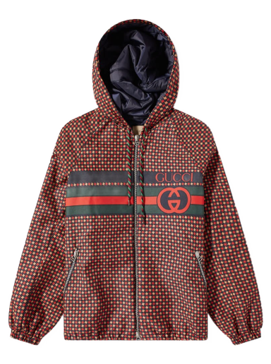Jakna Gucci Logo Windbreaker Rjava | 714810-ZAKY3-4310