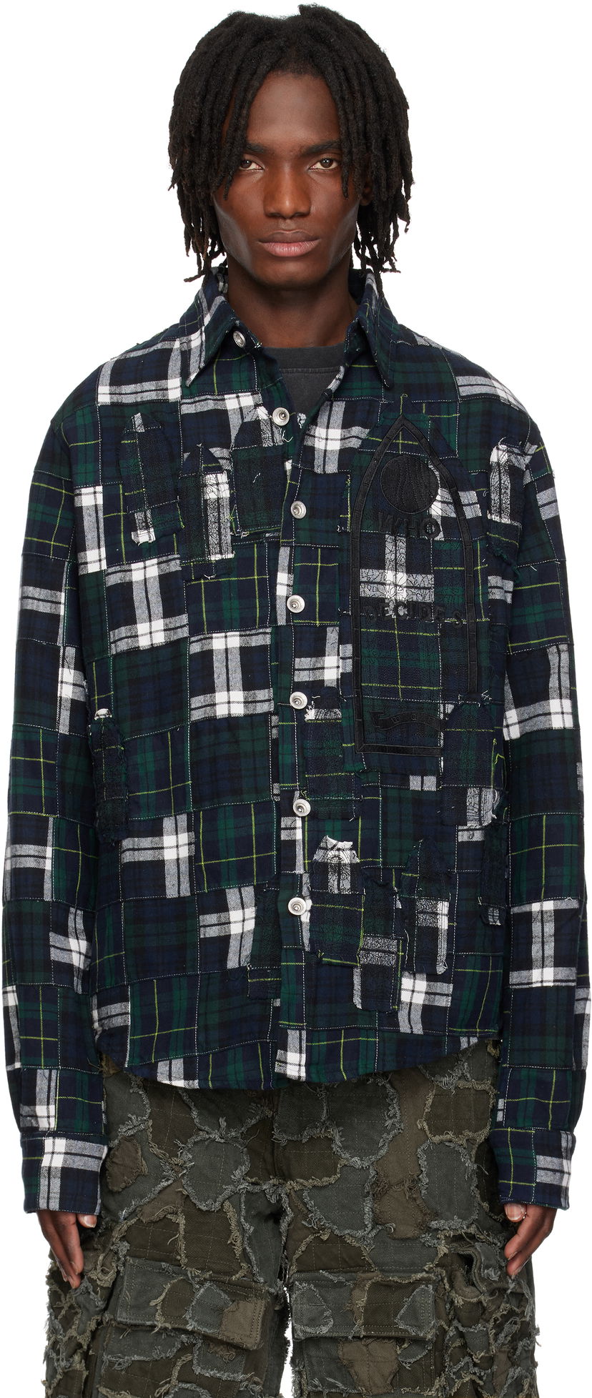 Srajce Who Decides War Who Decides War Patched Arch Flannel Shirt Mornarica | 1110450030SS25
