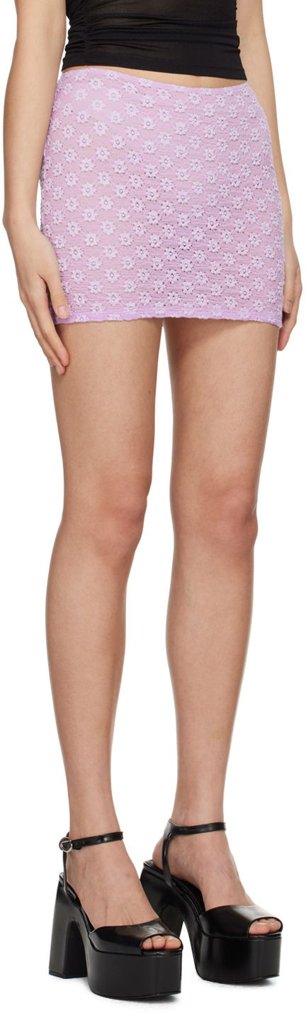 Krila BY FAR BY FAR Rubi Floral Crochet Miniskirt Lila | 24CRRMSSKLLSTRL, 1