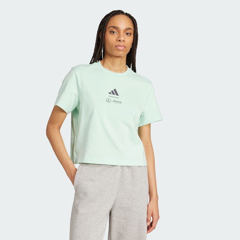 Krop-top adidas Performance Mercedes - AMG Petronas Formula One Team Cropped T-Shirt Zelena | JY3077