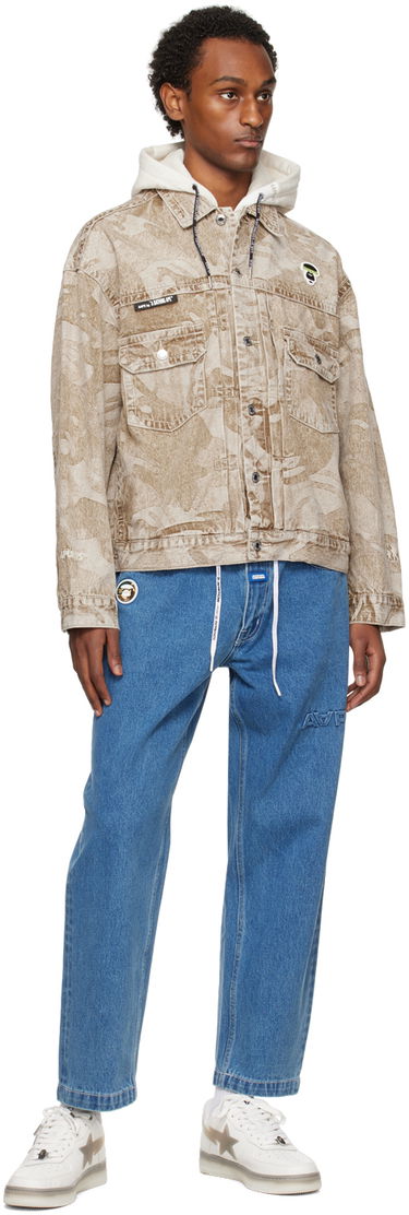 Jakna AAPE by A Bathing Ape AAPE by A Bathing Ape Lightweight Denim Jacket with Hood Bež | AAPLJM7588XXLBGX, 3