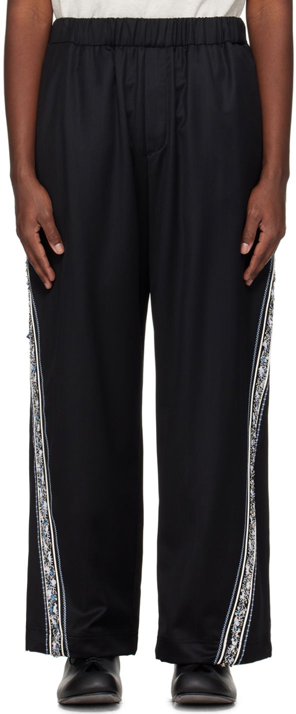 Trenirka ADER ERROR Embroidered Side Stripe Trousers Črna | BN01SSBT0105BK