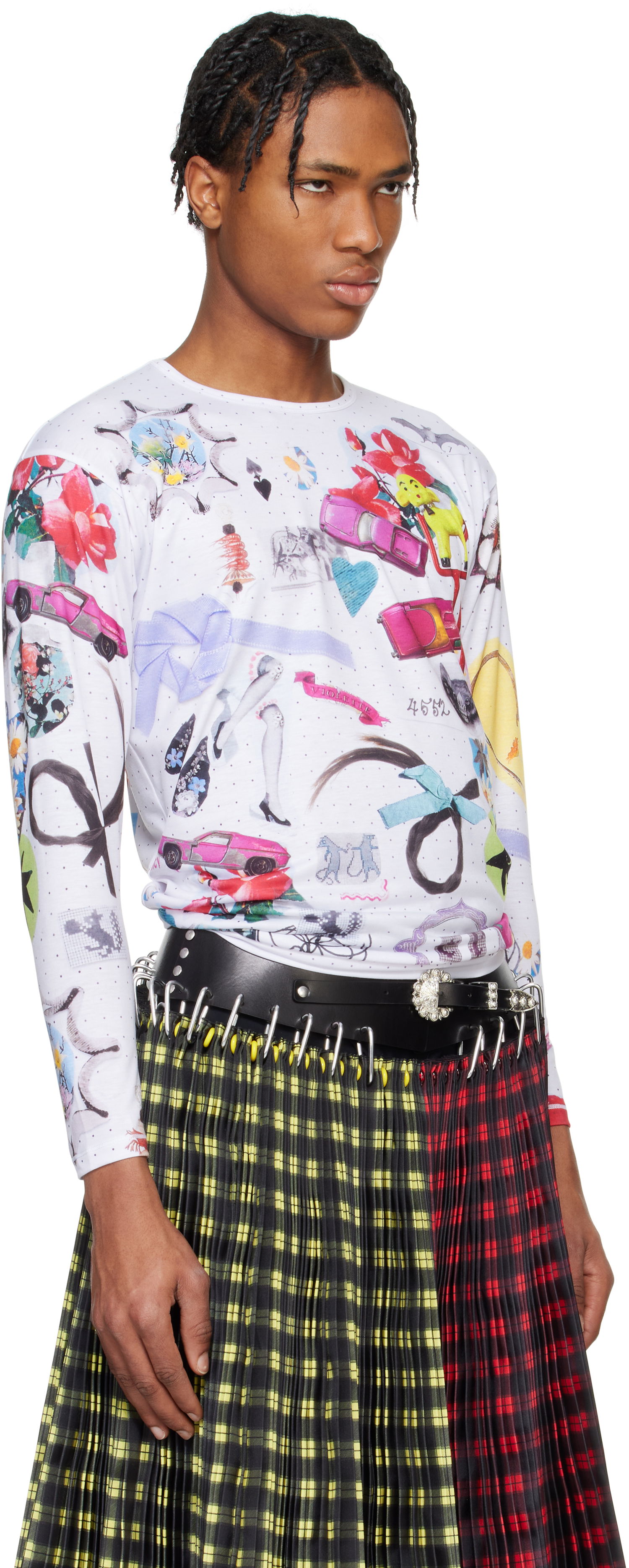 Pleteni pulover Chopova Lowena Chopova Lowena 'What's In My Bag' Fitted Jersey T-shirt Bela | 2305, 1