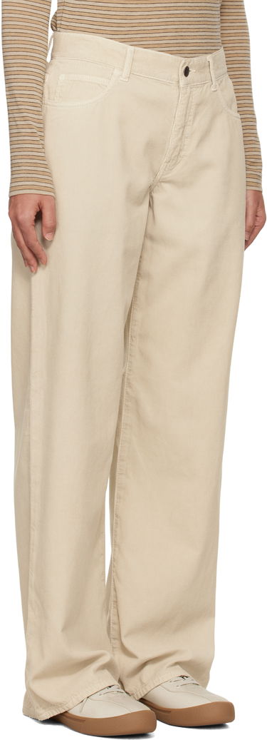 Hlače The Row The Row Eglitta Wide-Leg Corduroy Trousers Bež | 6525-W3724, 1