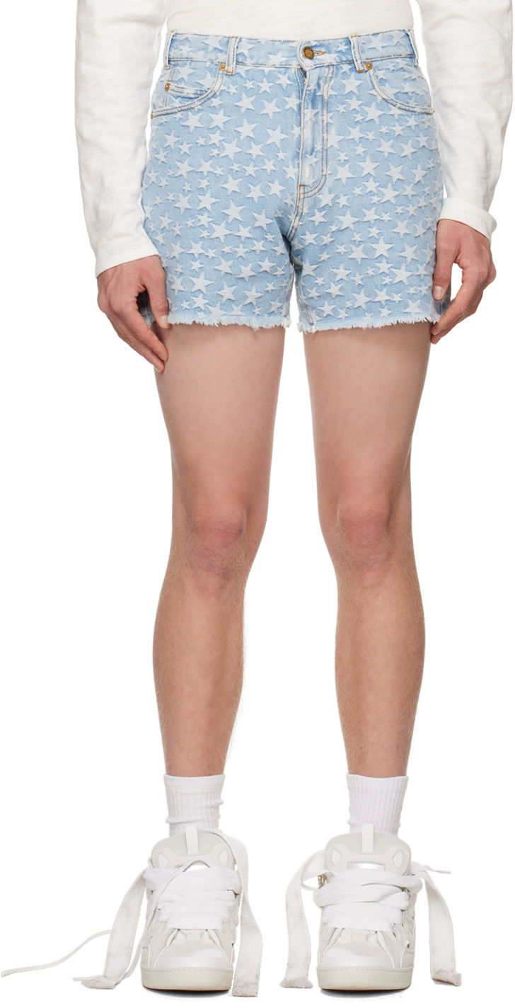 Kratke hlače ERL Jacquard Denim Shorts Modra | ERL05P005