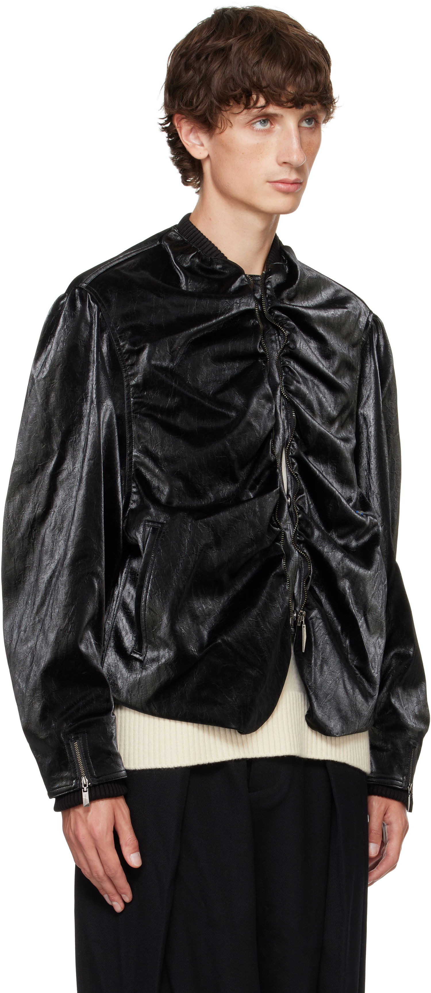 Bomber jakna ADER ERROR Faux-Leather Jacket Črna | BN01FWJK0701BK, 1