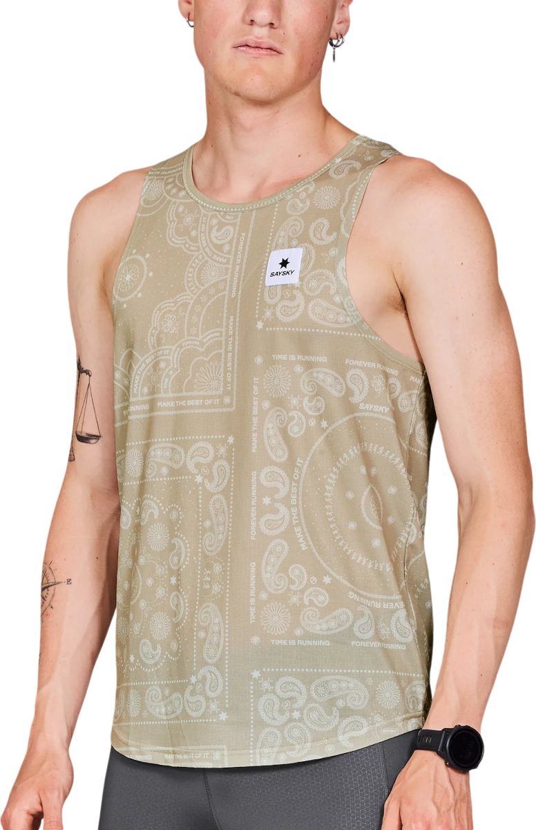 Majica brez rokavov Saysky Saysky Paisley Combat Singlet Bež | mmrsi02c1021