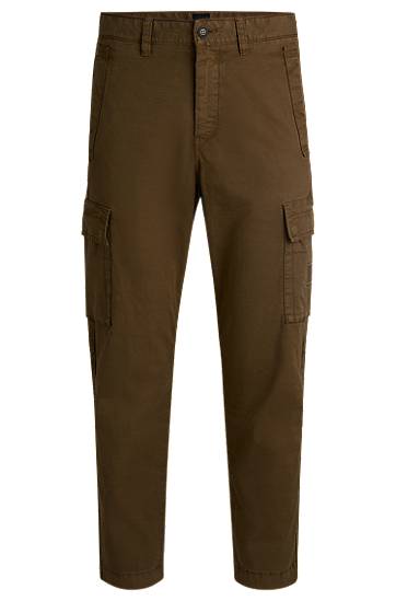 Cargo hlače BOSS Stretch Cotton Twill Cargo Trousers Rjava | 50530599