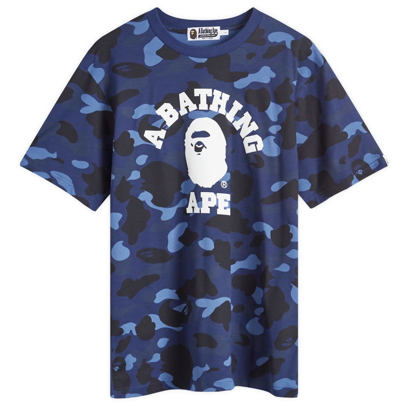 Majica BAPE A Bathing Ape Men's Colour Camo College T-Shirt in Navy, Size Large | END. Clothing Mornarica | 001CSK301002M-NVY
