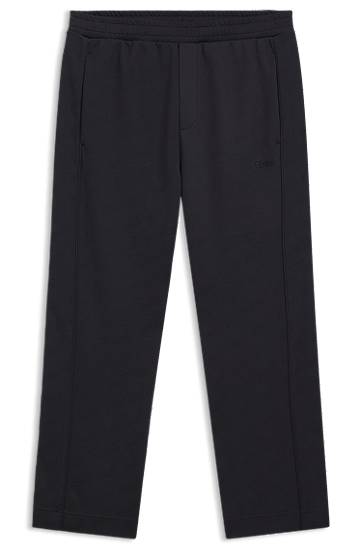 Trenirka BOSS Regular-fit tracksuit bottoms with quilted jacquard Črna | 50549713