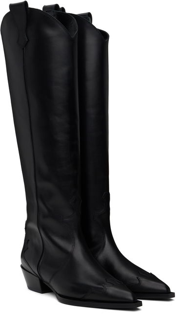 Obleke Aeyde Aeyde Aruna Leather Cowboy Tall Boots Črna | A11-KB-ARUP40CH-223-800-001, 3