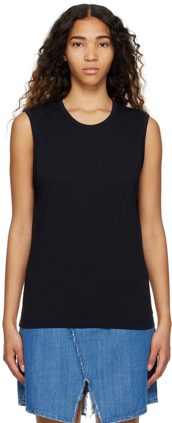 Majica brez rokavov Maison Margiela Sleeveless Crewneck Top Črna | S52NL0062 S24312