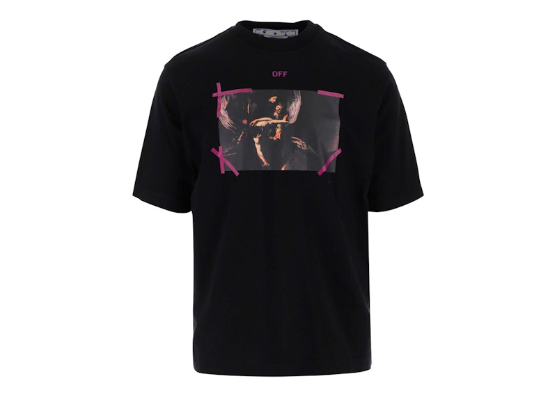 Majica Off-White Arrow Caravaggio Mercy Tee Black/Purple/Multi Črna | OMAA119S23JER0011036