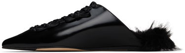 Oblačila Simone Rocha Simone Rocha Pointed-Toe Faux-Fur Slippers Črna | PMP19F 0740, 2